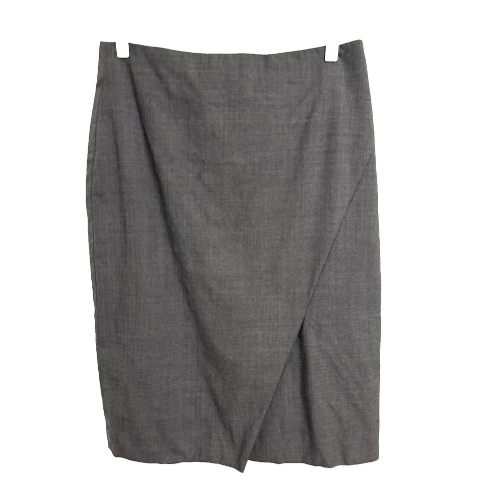 Classiques Entier Women's 10 Gray 100% Wool Pencil Skirt Lined Sexy Business